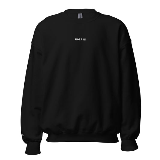 Gimme A Hug - Embroidered Sweatshirt / Black