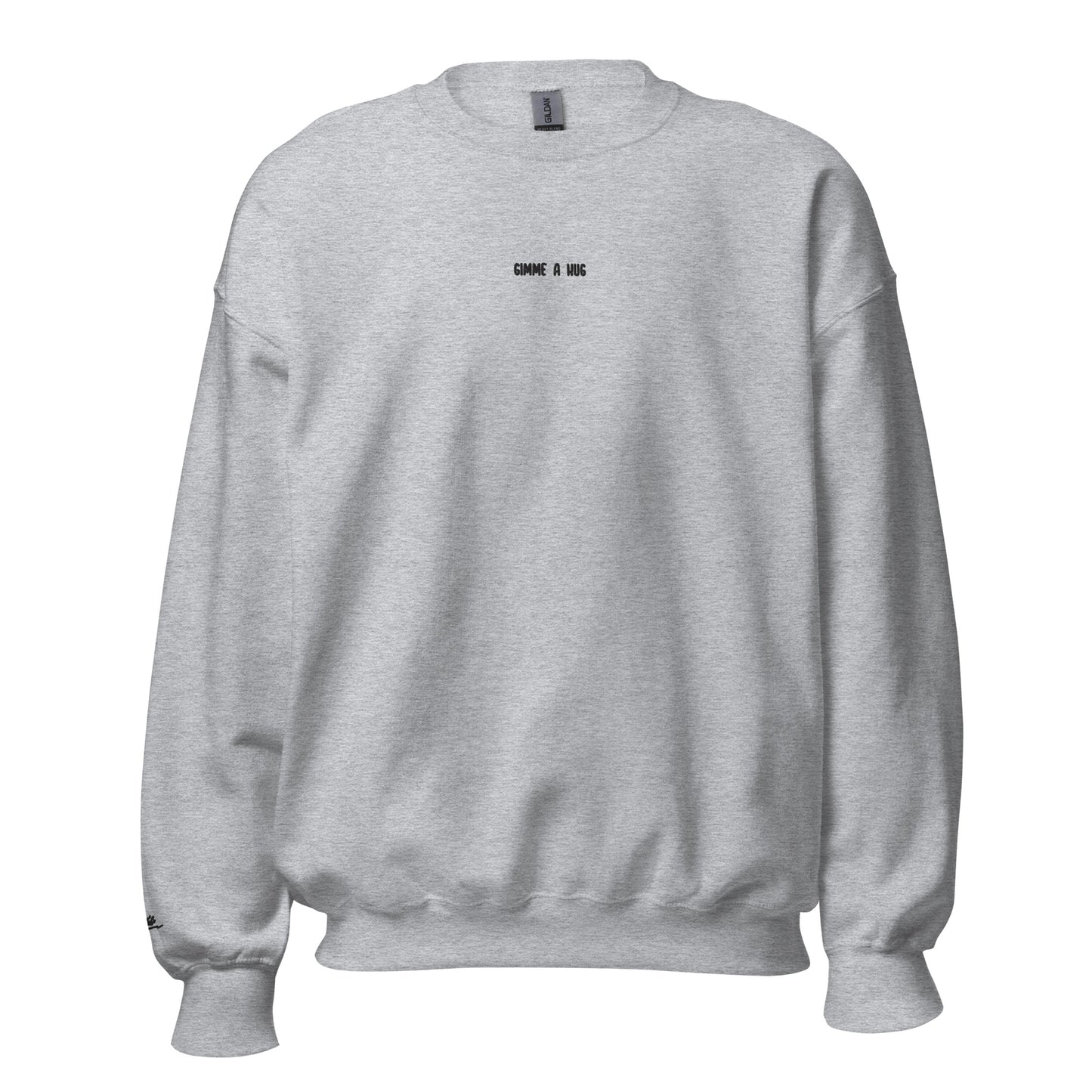 Gimme A Hug - Embroidered Sweatshirt / Grey