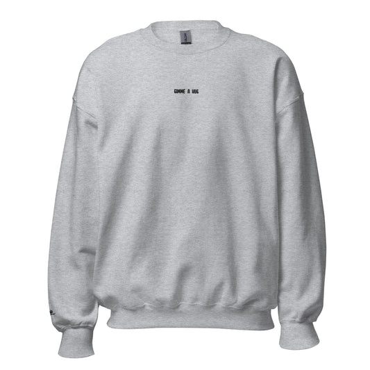 Gimme A Hug - Embroidered Sweatshirt / Grey