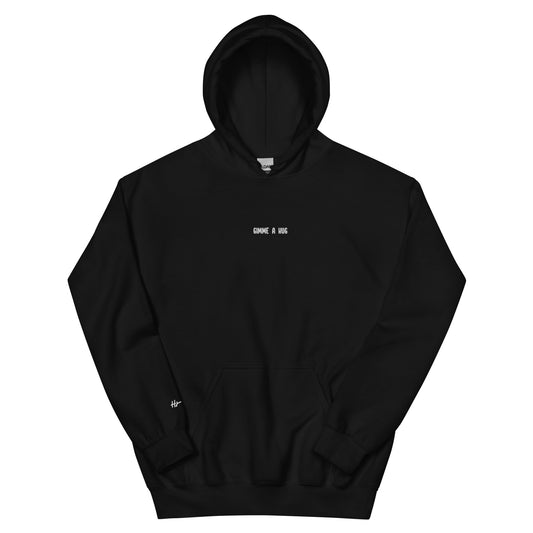 Gimme A Hug - Embroidered Hoodie / Black