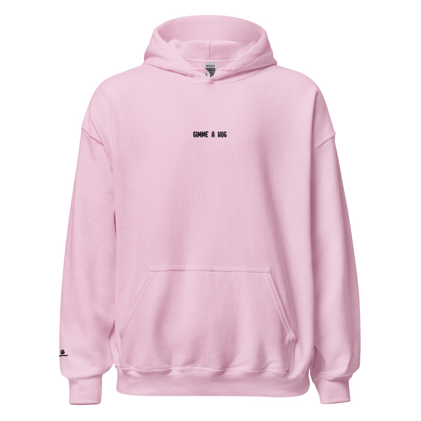 Gimme A Hug - Embroidered Hoodie / Pink